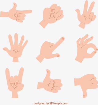 卡通手势矢量素材下载,免抠