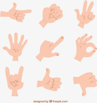 卡通手势矢量素材下载,免抠