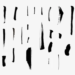 黑色毛笔笔画免抠