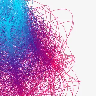 卡通红蓝色渐变线条免抠