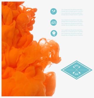 橙色炫彩水墨矢量免抠