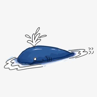 海滩鲸鱼简笔手绘图片免抠