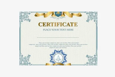 蓝色授权书底纹加边框图免抠