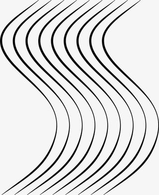 黑色线条矢量卡通波浪线免抠