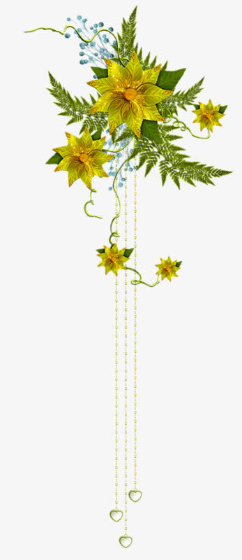 黄色假花吊坠免抠