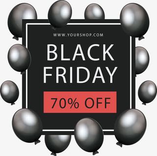 黑色珠光气球边框免抠