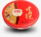 红色圆形月饼礼盒中秋免抠