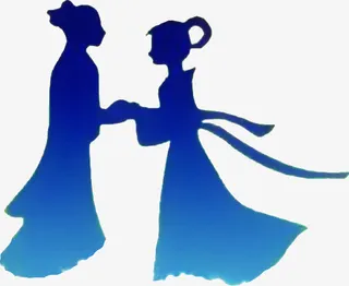 蓝色牛郎织女免抠