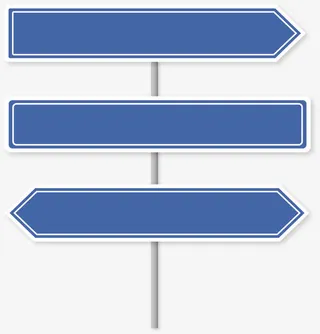 蓝色箭头指示牌免抠