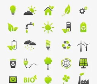 绿色多个装饰免抠