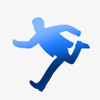 蓝色渐变上班族男士免抠