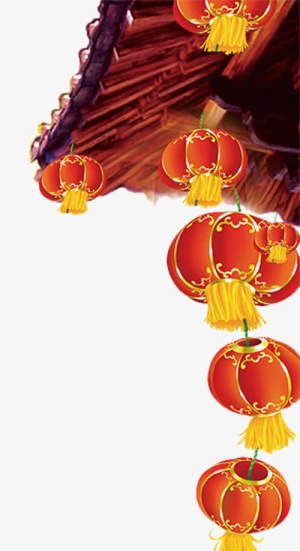 红灯笼张灯结彩的招亲免抠