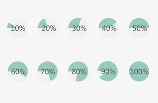 矢量简约扁平绿色圆形缓冲图标免抠