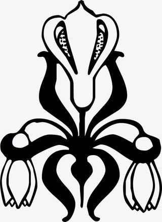 传统古典角花花纹素材免抠