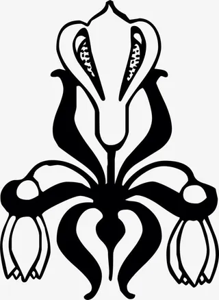 传统古典角花花纹素材免抠