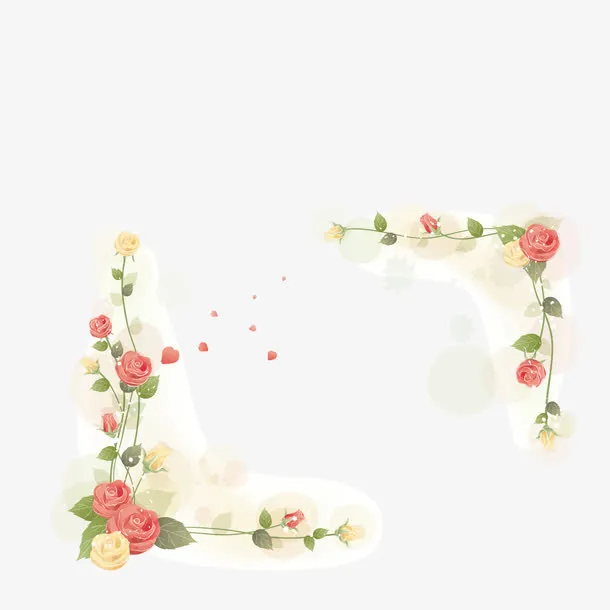 浪漫花朵标签免抠