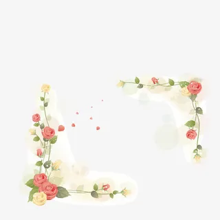 浪漫花朵标签免抠