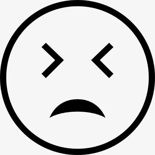 不开心的表情的脸轮廓符号图标免抠
