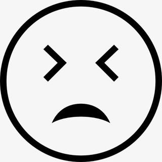 不开心的表情的脸轮廓符号图标免抠