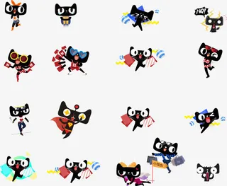 天猫卡通形象天猫表情素材免抠
