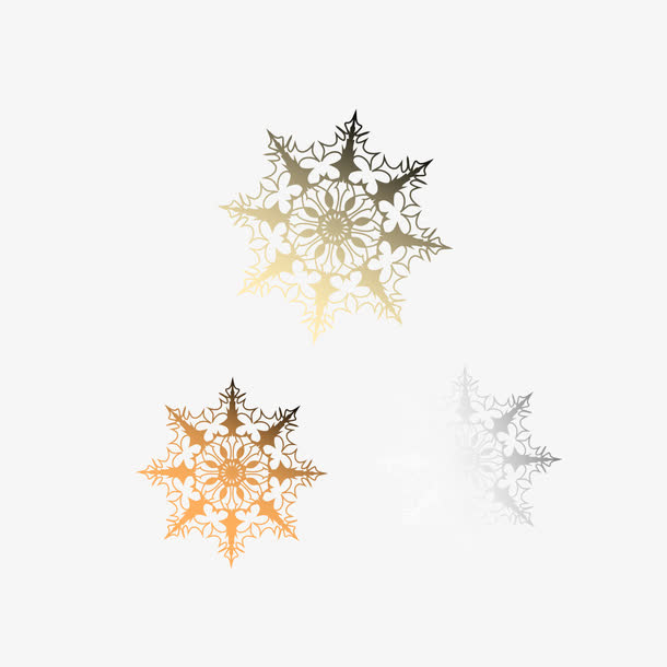 黑金色渐变八角雪花免抠