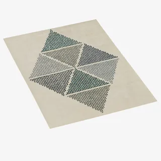 灰色方格北欧地毯免抠