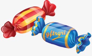 彩色包装糖果免抠