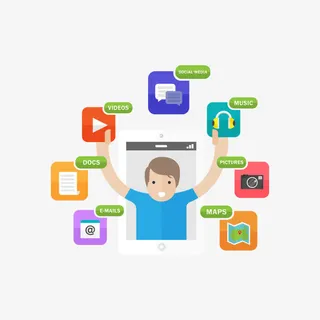 矢量网络在线功能创意示意图免抠