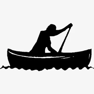 黑色水手奋力划船免抠