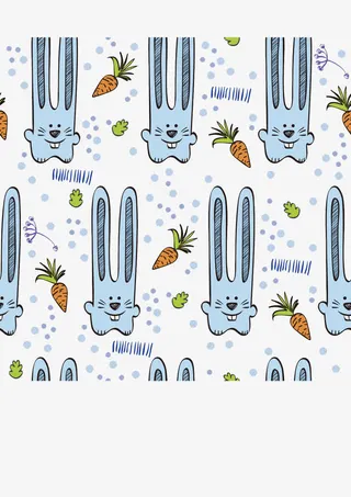 可爱小兔花纹背景