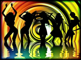 激情舞蹈倒影海报背景素材高清