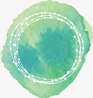 绿色水彩春季草环免抠