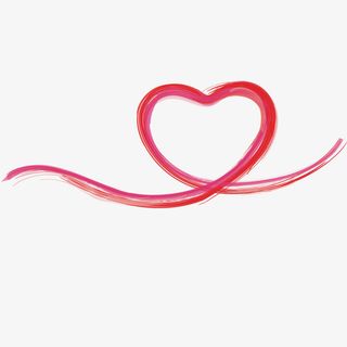 心形红色飘带图片免抠