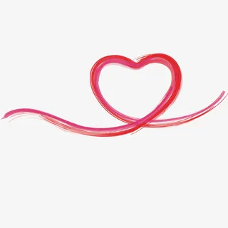 心形红色飘带图片免抠
