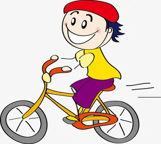 骑自行车的男孩免抠