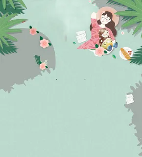 春天手绘插画卡通海报背景高清