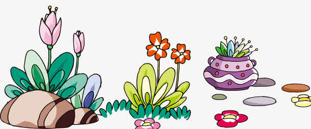 鲜花绿草免抠