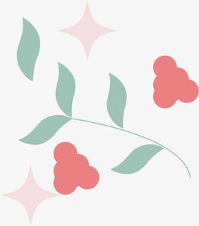 玫瑰清香水彩茶叶免抠