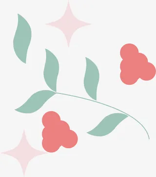 玫瑰清香水彩茶叶免抠