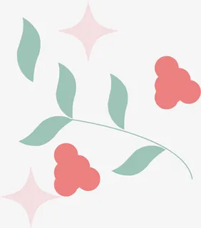 玫瑰清香水彩茶叶免抠 玫瑰清香水彩茶叶免抠