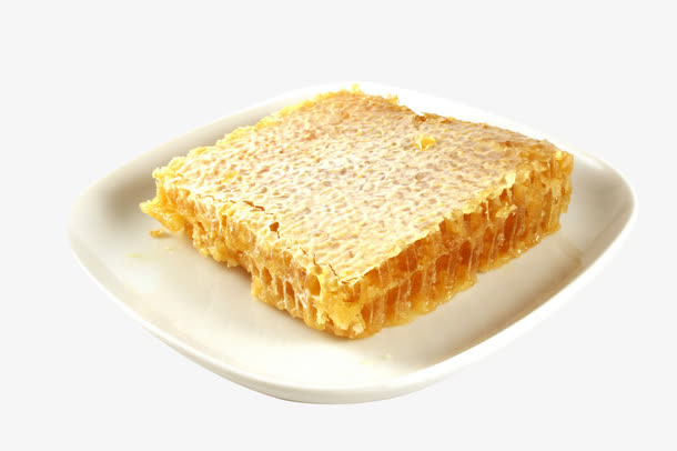 碟子里的整块蜂蜜免抠