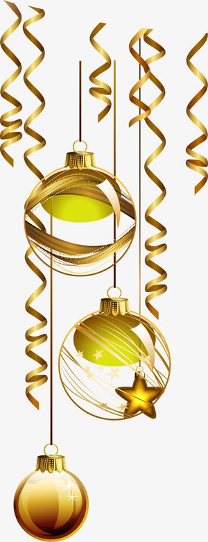 圣诞节金色圣诞球免抠
