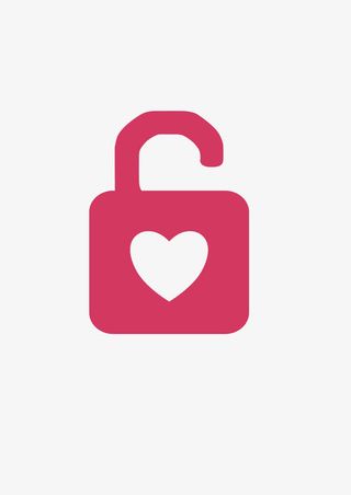粉色爱心锁头免抠