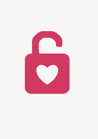 粉色爱心锁头免抠