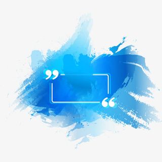 水彩蓝色边框免抠