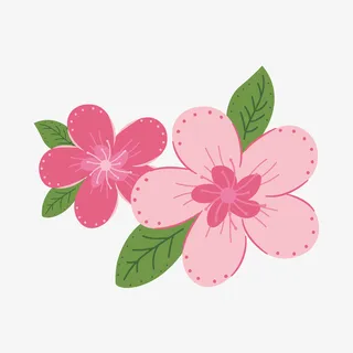 卡通粉色桃花矢量图免抠