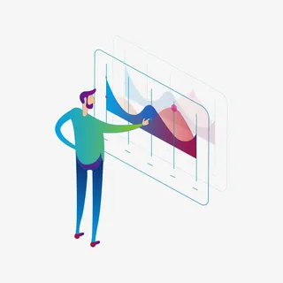 查看可视化数据的男士可商用元素免抠