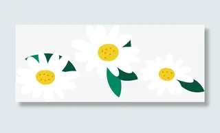 菊花小雏菊手绘免抠