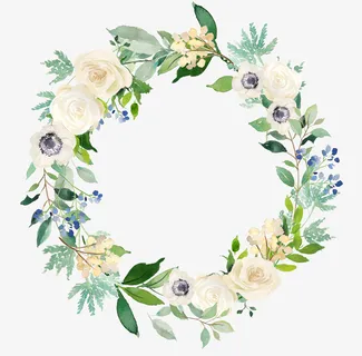 手绘花环免抠