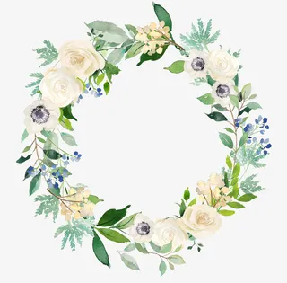 手绘花环免抠